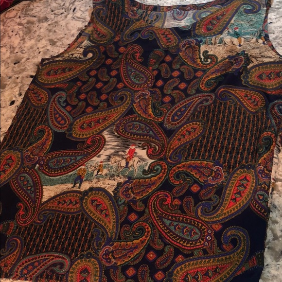 Paisley antique “silk” sleeveless blouse top ⚜️ - Picture 4 of 4
